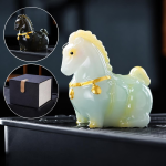 Thermochromisch tea pet paard van hars — Met geschenkdoos