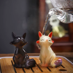 Thermochromische tea pet vos van keramiek