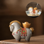Thermosensitieve tea pet paard met kleurverandering — Okerkleurig recipiënt