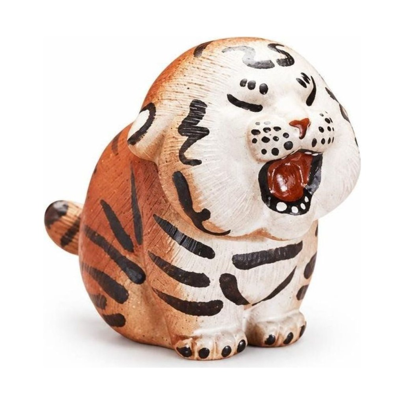 Tijgerfiguur als zisha tea pet van Yixing-klei