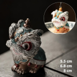 Van kleur veranderende tea pet van hars — Grijs en turquoise