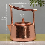 Vintage koperen theepot met hamerslag
