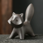 Vos tea pet van Yixing-klei — Zilverachtig donkergrijs