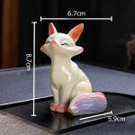 Vosvormige tea pet in 2 houdingen — Zittend crèmewit