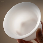 Witte porseleinen gaiwan met schotel