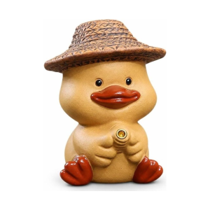 Yixing tea pet eendje met strohoed