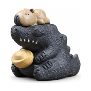 Yixing tea pet met capibara op een krokodil