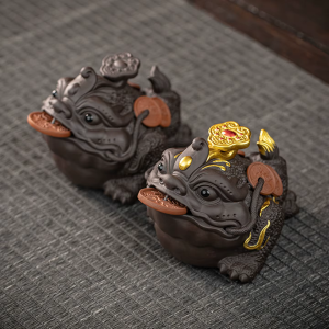 Yixing tea pet met gelukspad van zisha-klei