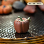 Yixing tea pet met kikker en fruitvormen — Gedrongen roodbruin