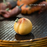 Yixing tea pet met kikker en fruitvormen — Goudkleurig ovaal